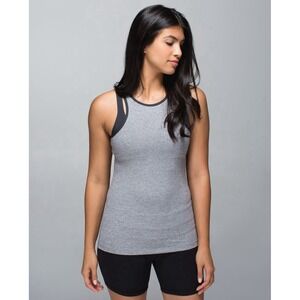 Women's Lululemon Inspiration Tank Top Heathered Gray Sz 6 Athleisure Work Out